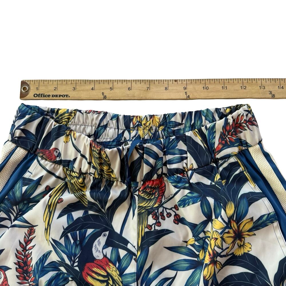 NWT Adidas X Farm Rio Premium Blue Parrot Wide Leg Pants Sample Size Small - Picture 7 of 9